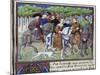 The King and the Queen Going Hunting -14Th Century Miniature-null-Mounted Giclee Print