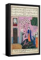 The King Bids Farewell', Poem from the Shiraz Region, C.1470-90-Persian School-Framed Stretched Canvas