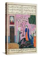 The King Bids Farewell', Poem from the Shiraz Region, C.1470-90-Persian School-Stretched Canvas