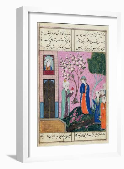 The King Bids Farewell', Poem from the Shiraz Region, C.1470-90-Persian School-Framed Giclee Print