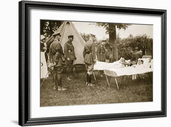 The King Conversing with Wounded Officers, 1916-null-Framed Photographic Print