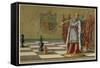 The King Defended by a Pawn-null-Framed Stretched Canvas