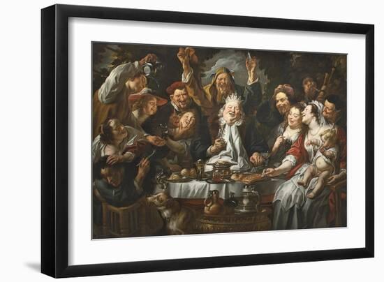 The King Drinks a Twelfth Night Feast, C.1645-Jacob Jordaens-Framed Giclee Print