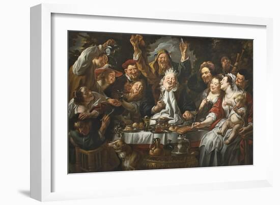 The King Drinks a Twelfth Night Feast, C.1645-Jacob Jordaens-Framed Giclee Print