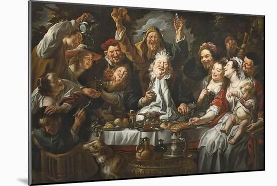 The King Drinks a Twelfth Night Feast, C.1645-Jacob Jordaens-Mounted Giclee Print