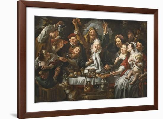 The King Drinks a Twelfth Night Feast, C.1645-Jacob Jordaens-Framed Giclee Print