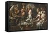 The King Drinks a Twelfth Night Feast, C.1645-Jacob Jordaens-Framed Stretched Canvas