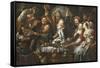 The King Drinks a Twelfth Night Feast, C.1645-Jacob Jordaens-Framed Stretched Canvas