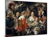 The King Drinks, or Family Meal on the Feast of Epiphany-Jacob Jordaens-Mounted Giclee Print