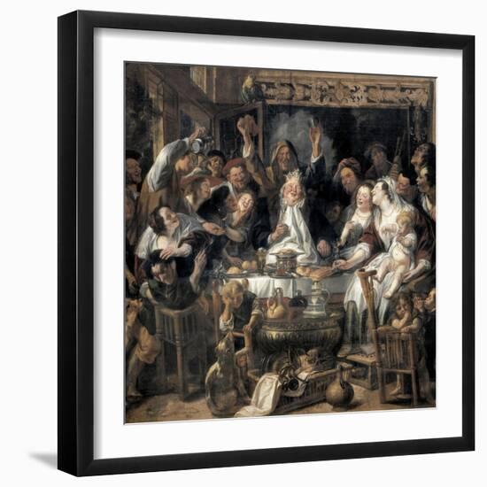 The King Drinks-Jacob Jordaens-Framed Art Print