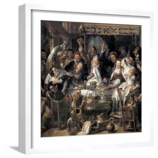 The King Drinks-Jacob Jordaens-Framed Art Print