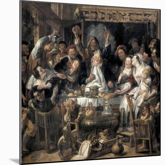 The King Drinks-Jacob Jordaens-Mounted Art Print