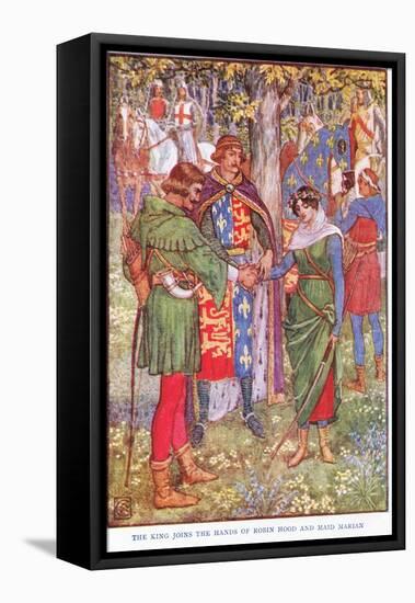 The King Joins the Hands of Robin Hood and Maid Marian, C.1920-Walter Crane-Framed Stretched Canvas