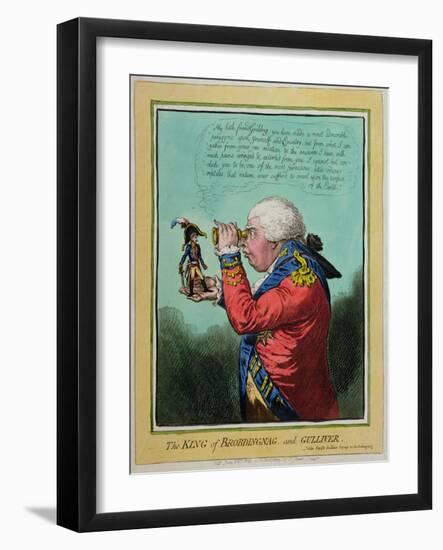 The King of Brobdingnag and Gulliver, Published by Hannah Humphrey in 1803-James Gillray-Framed Giclee Print