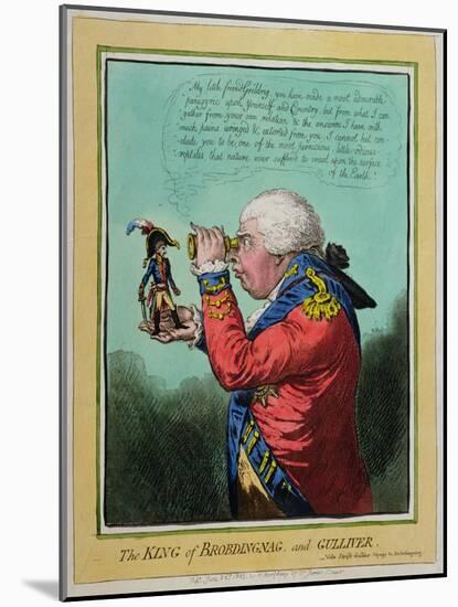 The King of Brobdingnag and Gulliver, Published by Hannah Humphrey in 1803-James Gillray-Mounted Giclee Print