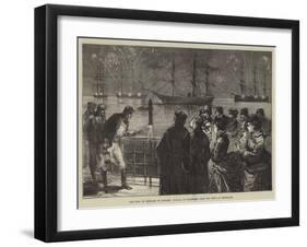 The King of Denmark in Iceland, Display of Fireworks from the Ships at Reykjavik-null-Framed Giclee Print