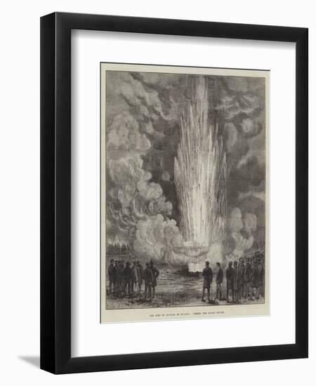 The King of Denmark in Iceland, Viewing the Strokr Geyser-null-Framed Premium Giclee Print