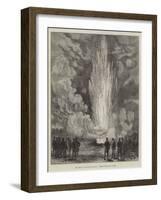 The King of Denmark in Iceland, Viewing the Strokr Geyser-null-Framed Giclee Print