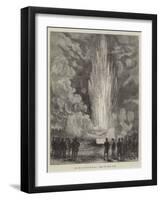 The King of Denmark in Iceland, Viewing the Strokr Geyser-null-Framed Giclee Print