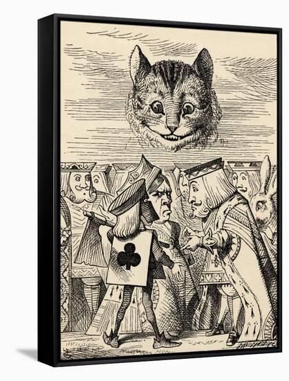 The King of Hearts Arguing with the Executioner, from 'Alice's Adventures in Wonderland' by Lewis…-John Tenniel-Framed Stretched Canvas