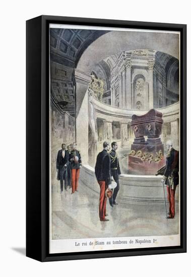 The King of Siam at the Tomb of Napoleon I, Paris, 1897-Henri Meyer-Framed Stretched Canvas