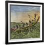The King of the Ashantees at Sea in His State Canoe-Ernest Henry Griset-Framed Giclee Print