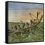 The King of the Ashantees at Sea in His State Canoe-Ernest Henry Griset-Framed Stretched Canvas