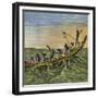 The King of the Ashantees at Sea in His State Canoe-Ernest Henry Griset-Framed Giclee Print