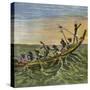 The King of the Ashantees at Sea in His State Canoe-Ernest Henry Griset-Stretched Canvas