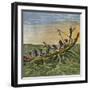 The King of the Ashantees at Sea in His State Canoe-Ernest Henry Griset-Framed Giclee Print