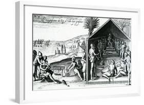 The King Receiving European Visitors, Cape Lopez, Gabon, Africa, 16th Century-Theodore de Bry-Framed Giclee Print