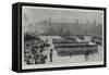 The King's Birthday in London, the March Past after the Trooping of the Colours at the Horse Guards-Frederic De Haenen-Framed Stretched Canvas