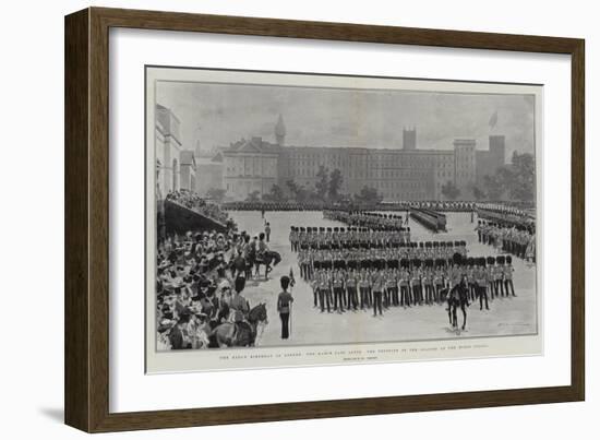 The King's Birthday in London, the March Past after the Trooping of the Colours at the Horse Guards-Frederic De Haenen-Framed Giclee Print