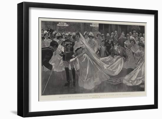 The King's Court at Buckingham Palace, their Majesties Leaving the Ballroom after the Presentations-Frank Craig-Framed Giclee Print