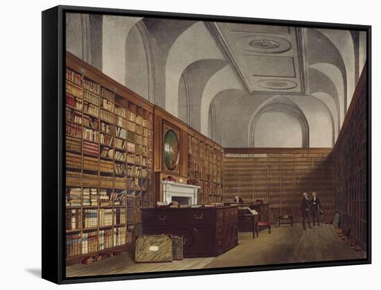 The King's Library, Buckingham House, Hand Coloured Plate from The History of Royal Palaces, 1819-William Henry Pyne-Framed Stretched Canvas