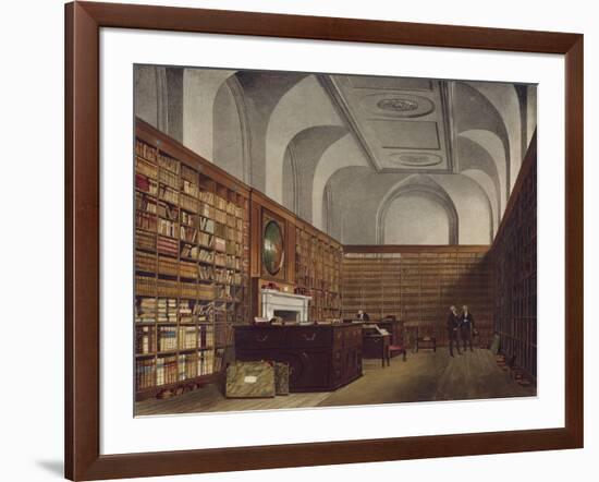 The King's Library, Buckingham House, Hand Coloured Plate from The History of Royal Palaces, 1819-William Henry Pyne-Framed Giclee Print