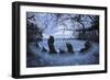 The King's Men in Snow, the Rollright Stones, Near Chipping Norton-Stuart Black-Framed Photographic Print