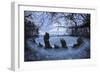 The King's Men in Snow, the Rollright Stones, Near Chipping Norton-Stuart Black-Framed Photographic Print