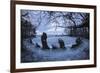 The King's Men in Snow, the Rollright Stones, Near Chipping Norton-Stuart Black-Framed Photographic Print