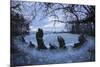 The King's Men in Snow, the Rollright Stones, Near Chipping Norton-Stuart Black-Mounted Photographic Print