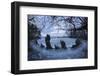 The King's Men in Snow, the Rollright Stones, Near Chipping Norton-Stuart Black-Framed Photographic Print