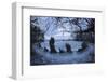 The King's Men in Snow, the Rollright Stones, Near Chipping Norton-Stuart Black-Framed Photographic Print