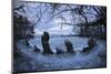 The King's Men in Snow, the Rollright Stones, Near Chipping Norton-Stuart Black-Mounted Photographic Print