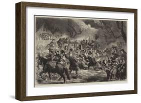 The King's Rescue-Sir John Gilbert-Framed Giclee Print