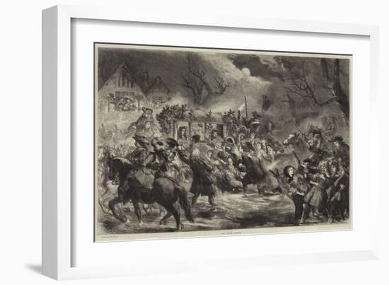 The King's Rescue-Sir John Gilbert-Framed Giclee Print