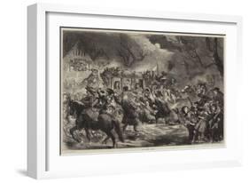 The King's Rescue-Sir John Gilbert-Framed Giclee Print