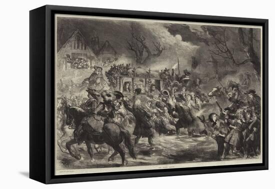 The King's Rescue-Sir John Gilbert-Framed Stretched Canvas