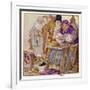 The King was in His Counting- House Counting out His Money-Anne Anderson-Framed Art Print