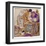 The King was in His Counting- House Counting out His Money-Anne Anderson-Framed Art Print