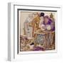 The King was in His Counting- House Counting out His Money-Anne Anderson-Framed Art Print